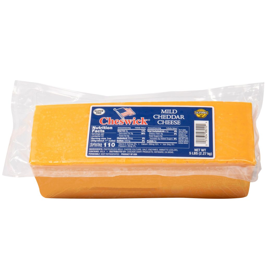CHESWICK MILD CHEDDAR CHEESE 5 LBS