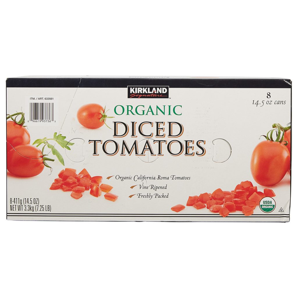 KIRKLAND SIGNATURE ORGANIC DICED TOMATOES 8/14.5 OZ