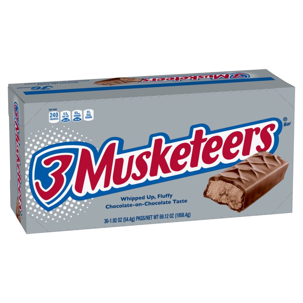 3 MUSKETEERS CANDY BARS 36 CT/1.92 OZ