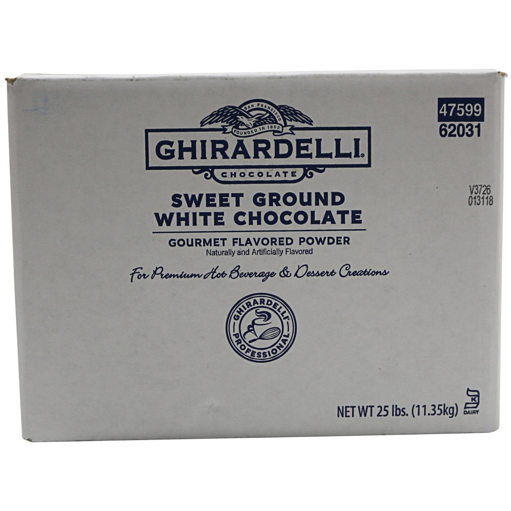 GHIRARDELLI SWEET GROUND WHITE CHOCOLATE 25 LB