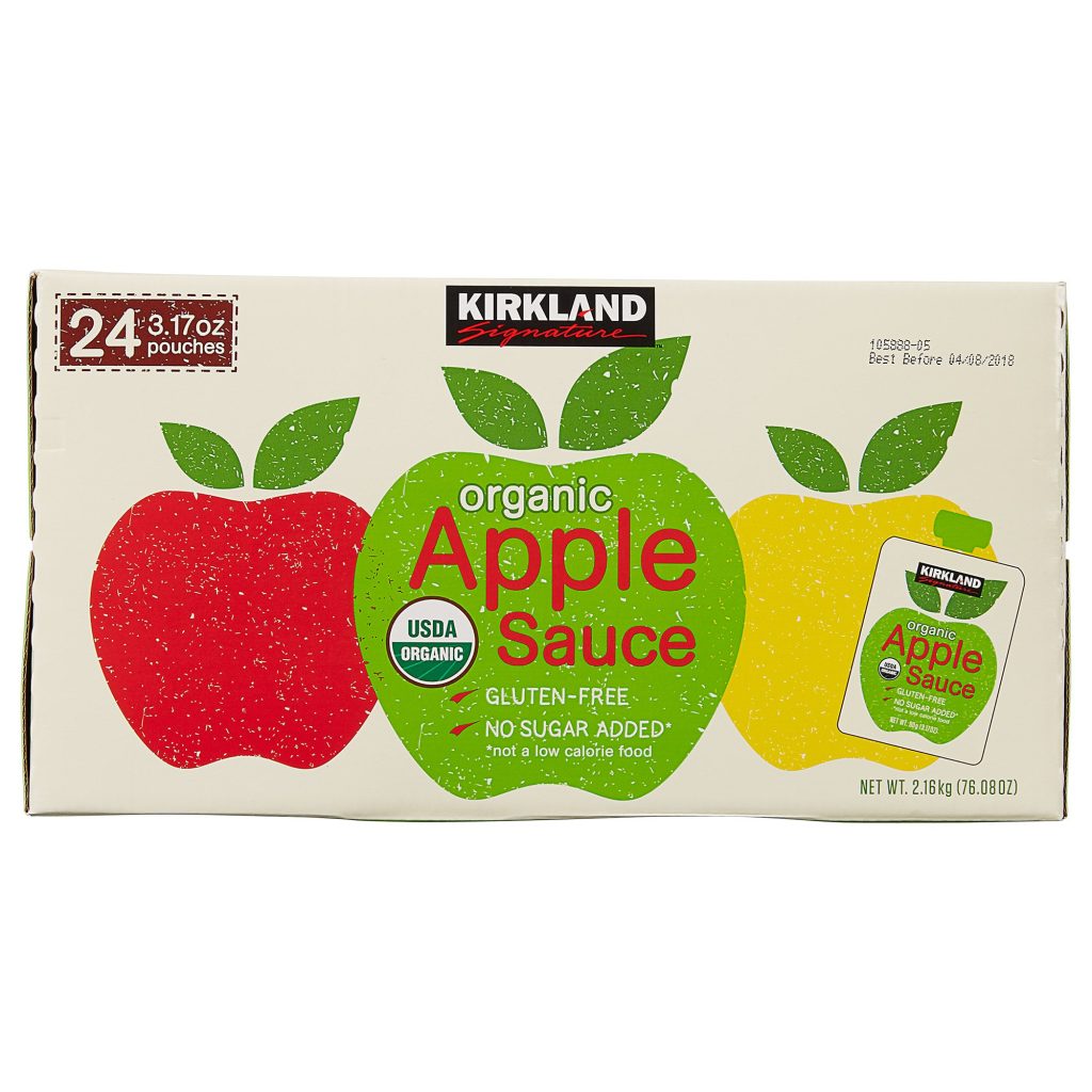 KIRKLAND SIGNATURE ORGANIC APPLESAUCE 24/3.17 OZ