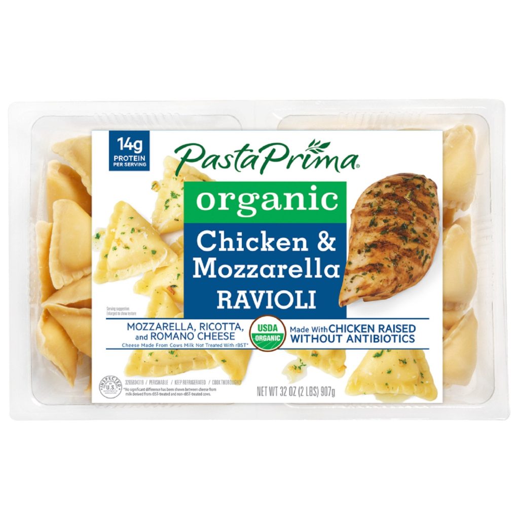 PASTA PRIMA ORGANIC CHICKEN & MOZZARELLA RAVIOLI 2/16 OZ