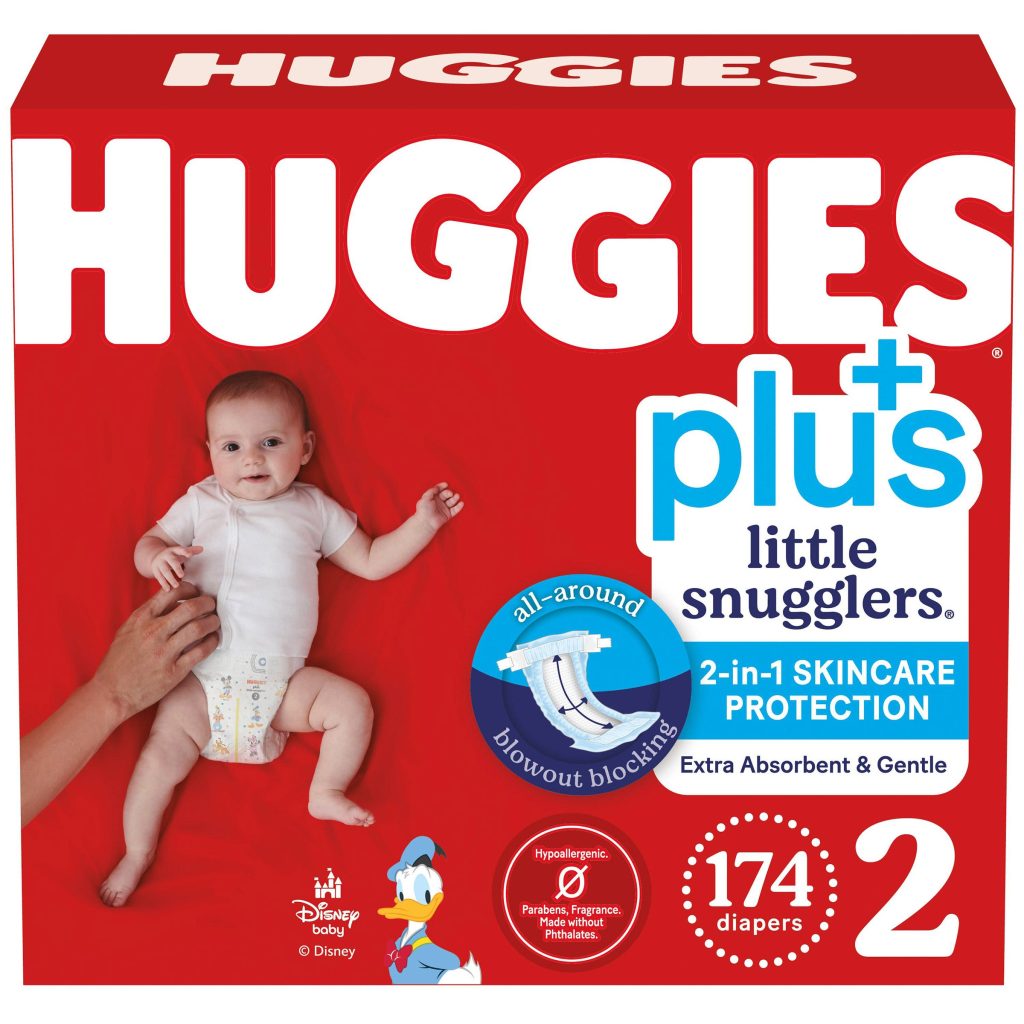 HUGGIES PLUS LITTLE SNUGGLERS SIZE 2, 174CT