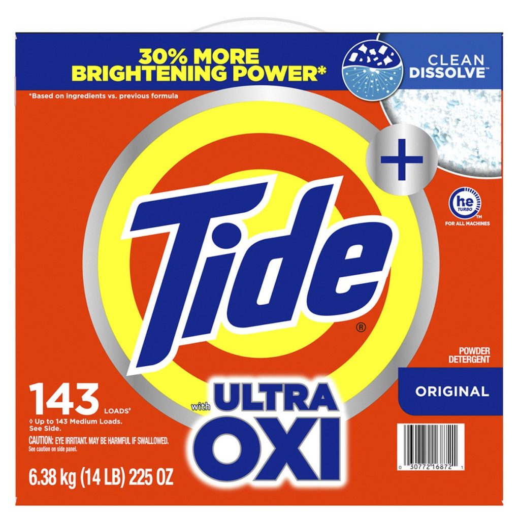 TIDE POWDER DETERGENT HE WITH ULTRA OXI 143 LOADS / 225 OZ