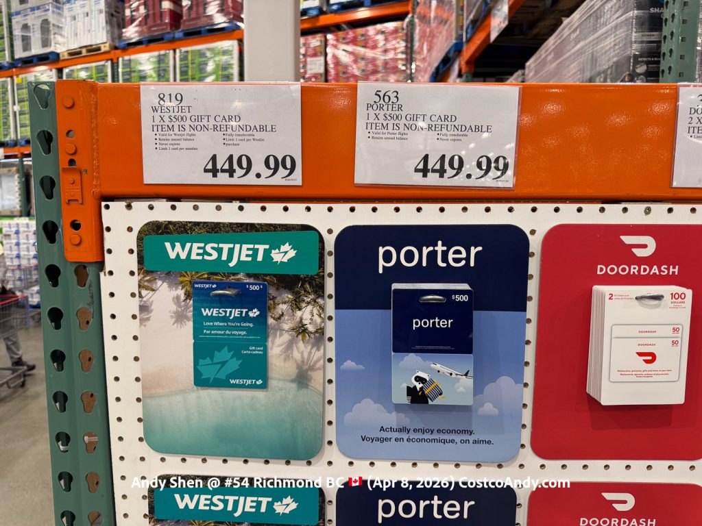 WESTJET 1X$500 GIFT CARD ITEM IS NOT REFUNDABLE