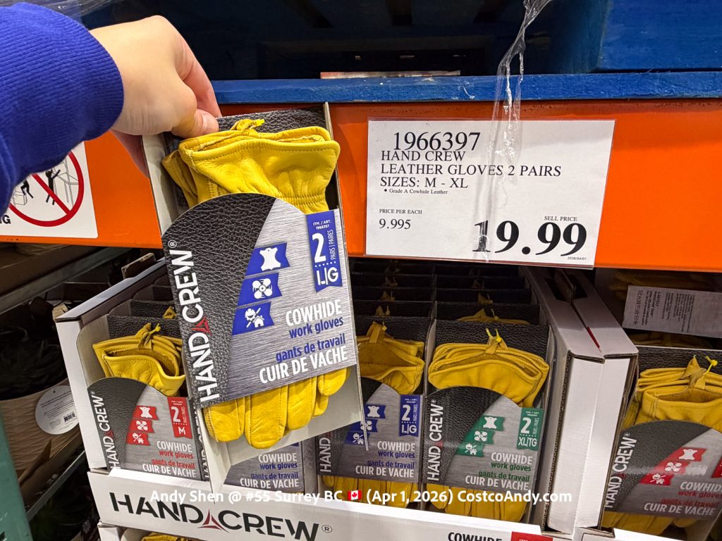 HAND CREW LEATHER GLOVES 2 PAIRS SIZES M-XL