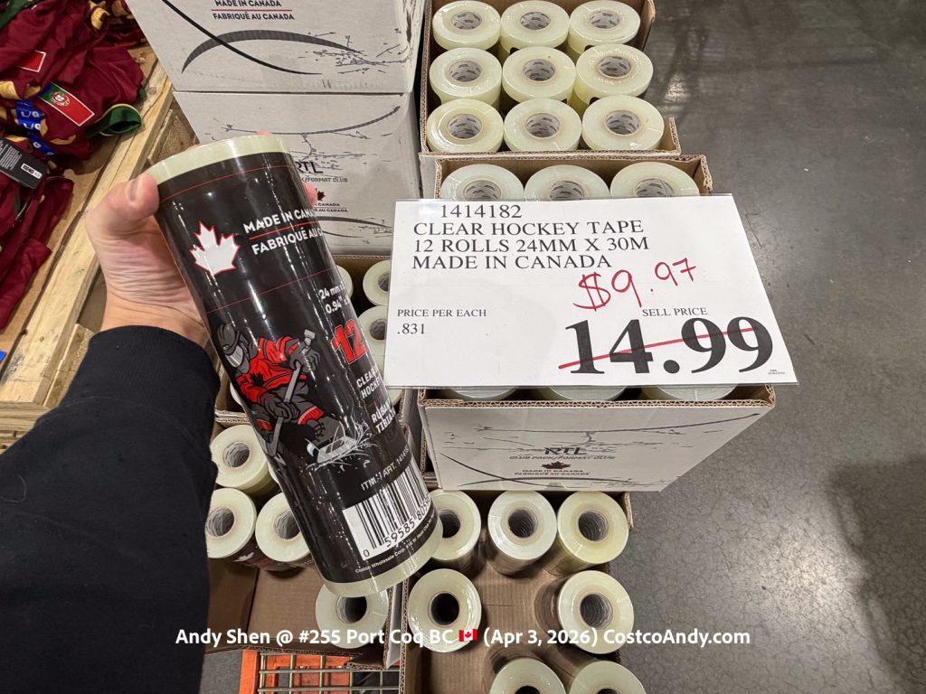 CLEAR HOCKEY TAPE 12 ROLLS 24MM X 30M. MADE IN CANADA.