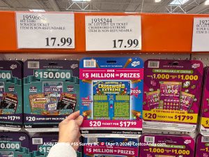 BC LOTTERY $20 TICKET CROSSWORD EXTREME ITEM IS NON-REFUNDABLE