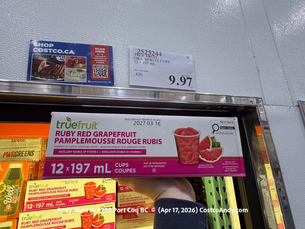 TRUE FRUIT GRAPEFRUIT CUPS 12 X 197 ML