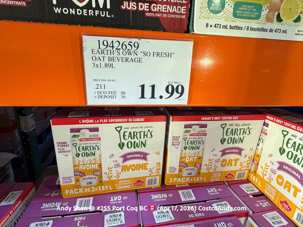 EARTH’S OWN SO FRESH OAT BEVERAGE 3X1.89L