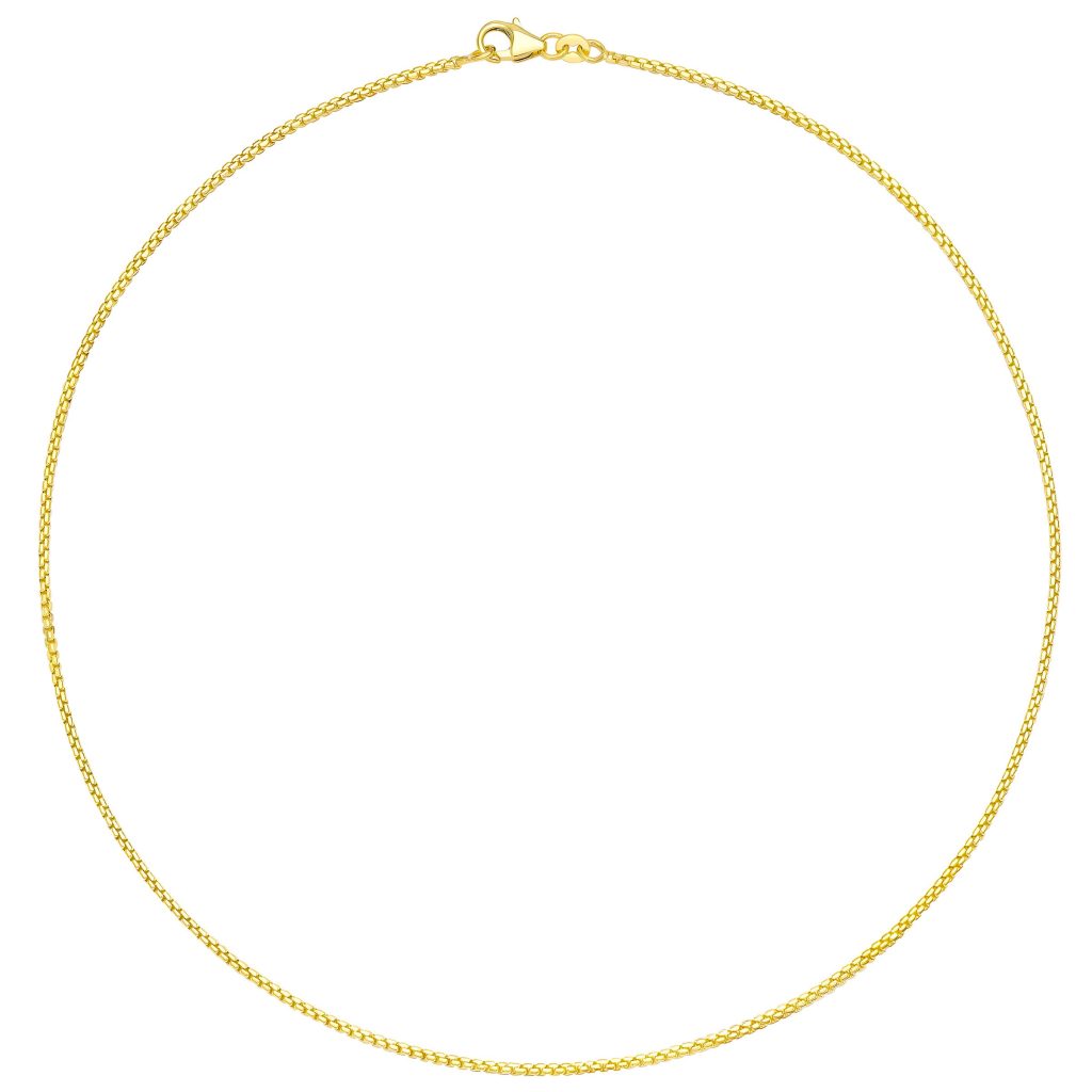 14KT YELLOW GOLD 18¨ ROUND BOX CHAIN MADE IN ITALY