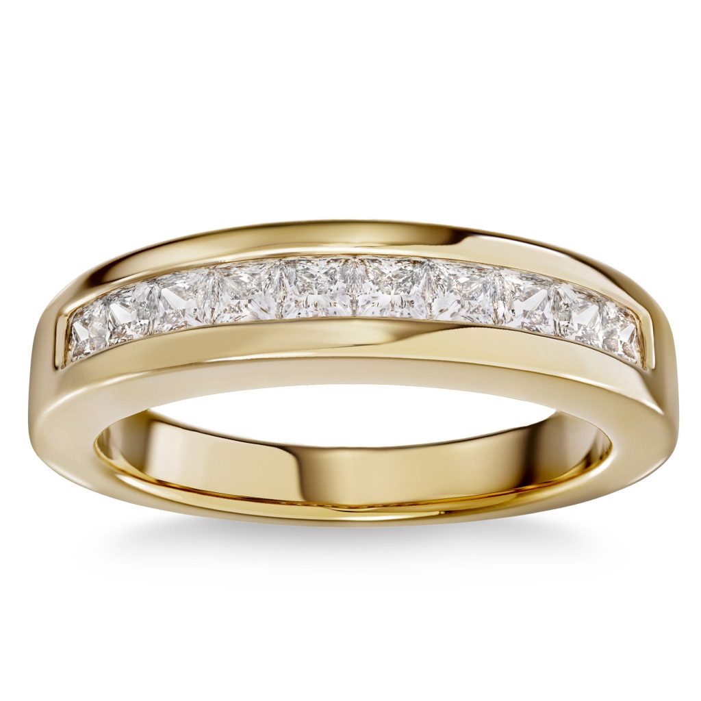 14KT YELLOW GOLD VS2 I 0.50CTW PRINCESS CUT DIAMOND BAND
