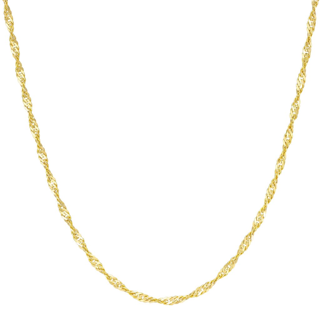 14KT YELLOW GOLD 2.5MM 18¨ SINGAPORE CHAIN