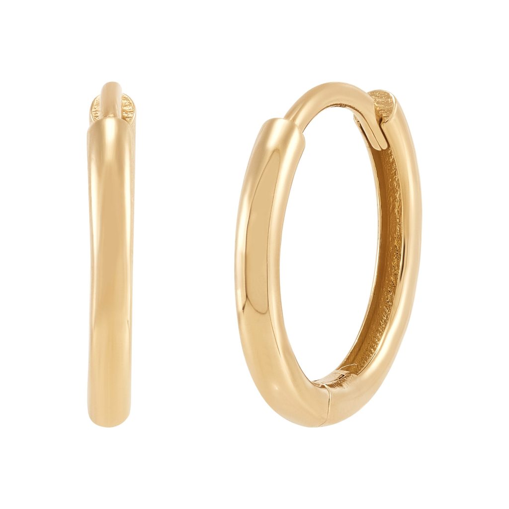 14KT YELLOW GOLD HINGE HOOP EARRINGS MADE IN ITALY