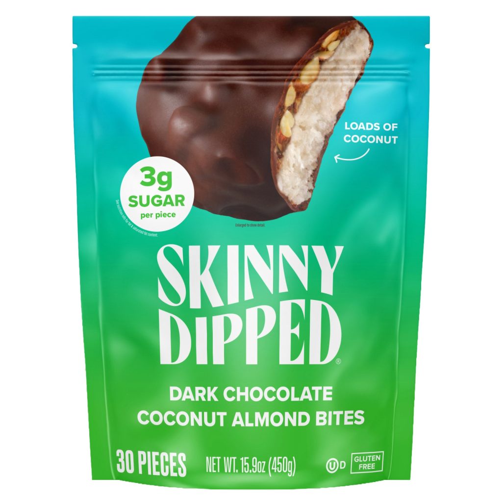 SKINNY DIPPED BITES DARK CHOCOLATE ALMOND 30 CT