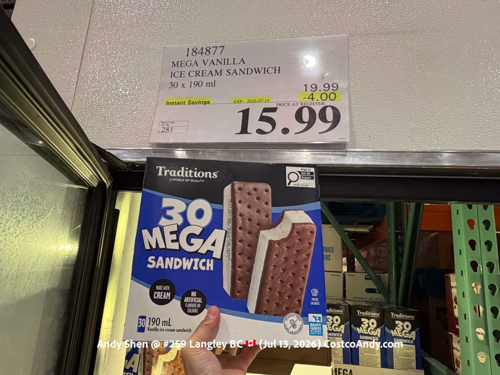 MEGA VANILLA ICE CREAM SANDWICH 30 X 190 ML