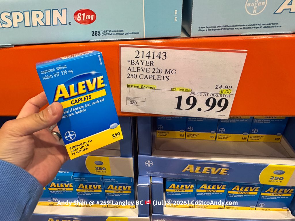 BAYER ALEVE 220 MG 250 CAPLETS