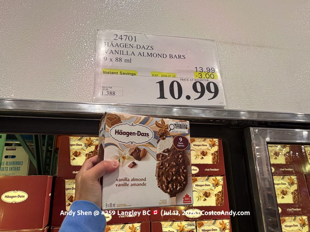 HÄAGEN-DAZS VANILLA ALMOND BARS 9 X 88 ML