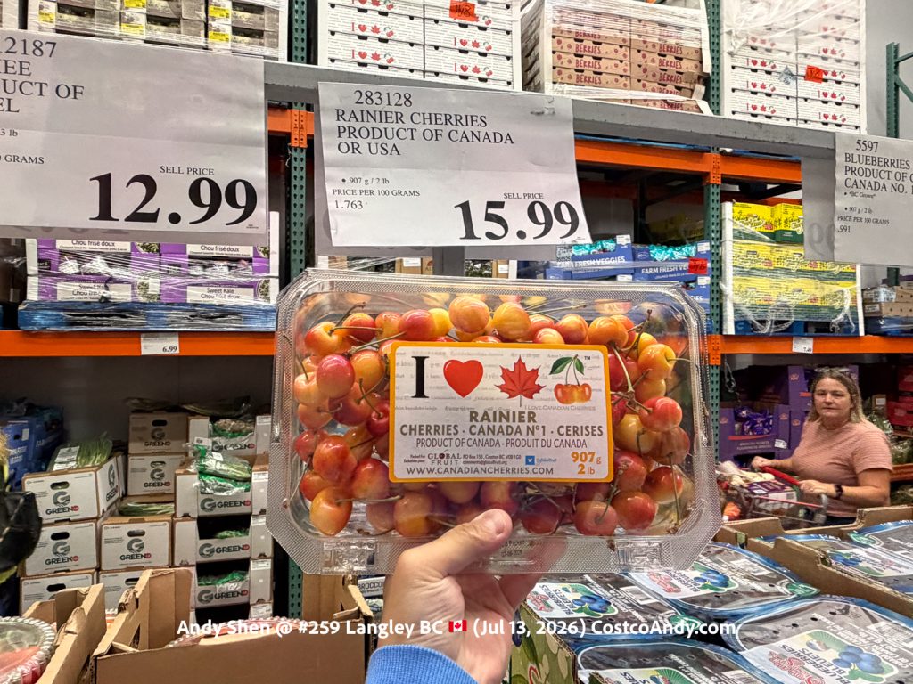 RAINIER CHERRIES PRODUCT OF CANADA OR USA
