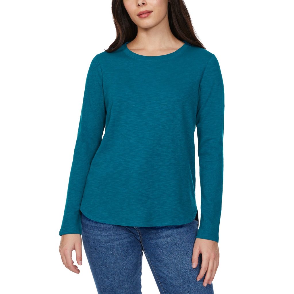 KIRKLAND SIGNATURE WOMEN’S LONG SLEEVE SLUB TEE