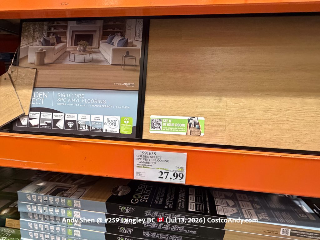 GOLDEN SELECT SPC VINYL FLOORING AMARETTO